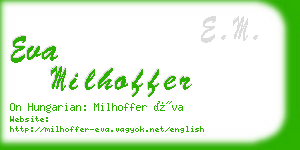 eva milhoffer business card